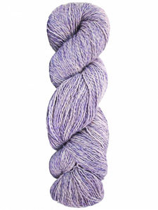 Image of light and dark purple skein of yarn on white background