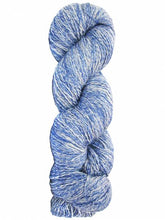 Load image into Gallery viewer, Image of light and dark blue skein of yarn on white background