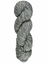 Load image into Gallery viewer, Image of green and light gray skein of yarn on white background