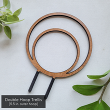 Load image into Gallery viewer, Wood Double Hoop Indoor Plant Trellis | Leaf &amp; Node
