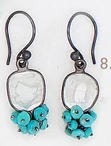 Diamond Slices w/Turquoise Earrings | River Song Jewelry