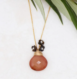 Oregon Sunstone w/Flowers Necklace | River Song Jewelry