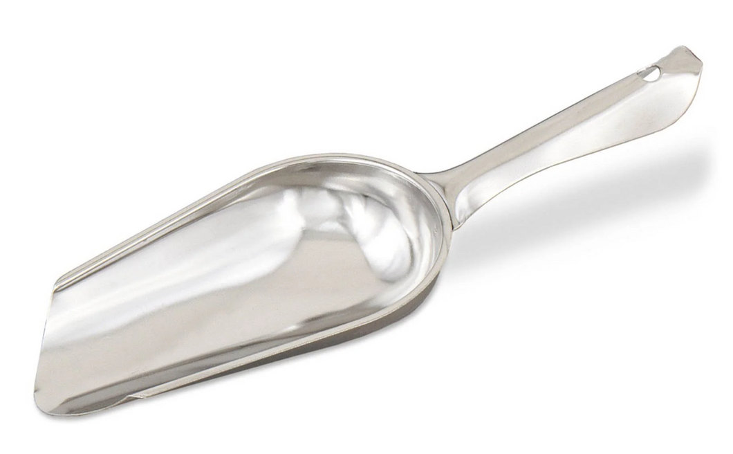 Image of aluminum scoop on white background