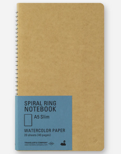 Spiral Ring Notebook-Watercolor Paper-A5 Slim | Traveler’s Company
