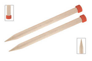 14" Jumbo Birch Knitting Needles, thick for chunky yarn