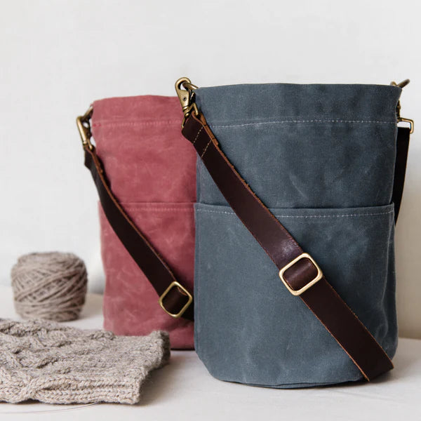 Waxed canvas bucket bag cheap