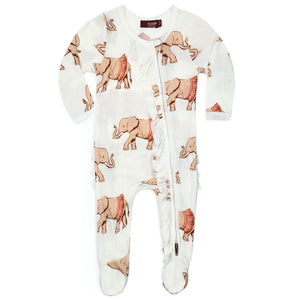 Ruffle Zipper Footed Romper | Milkbarn