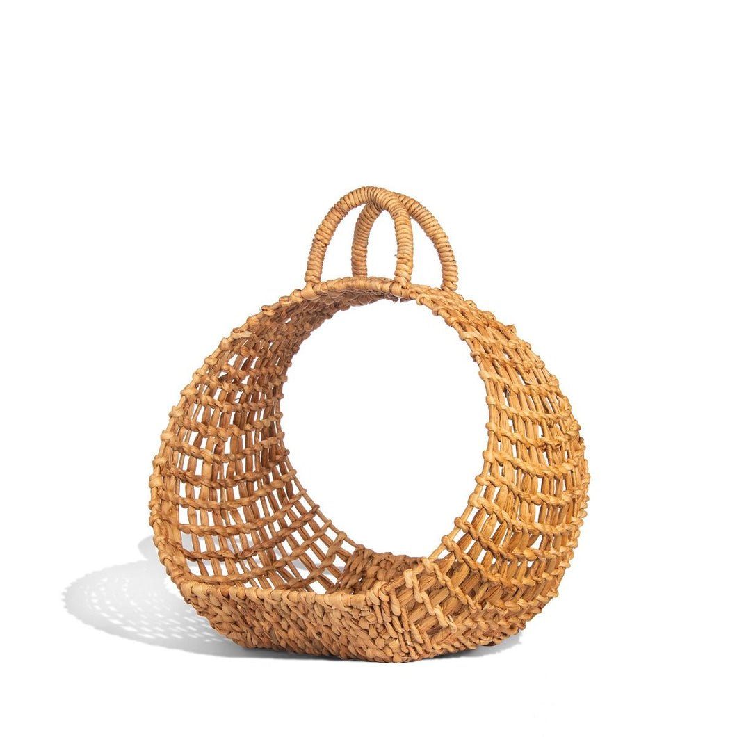 Woven Water Hyacinth Carrier Basket | Montes Doggett