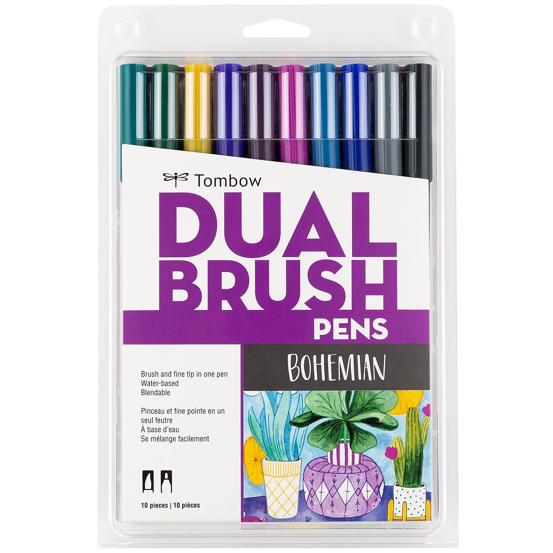 Dual Brush Pen Art Markers - Secondary Colors 10-Pack - The Sewing