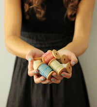 Load image into Gallery viewer, Metallic Loose Weave Ribbon Wood Spool | studio carta