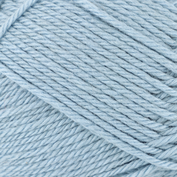 Close up of sky blue strands of yarn
