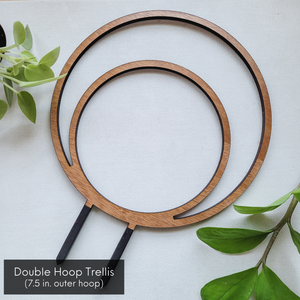 Wood Double Hoop Indoor Plant Trellis | Leaf & Node