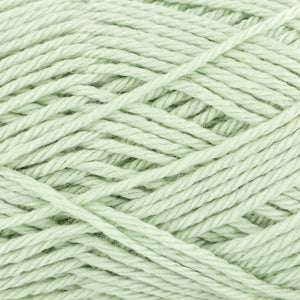 Close up of pale green strands of yarn