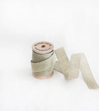 Load image into Gallery viewer, Metallic Loose Weave Ribbon Wood Spool | studio carta