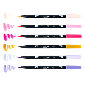 Dual Brush Pen Art Markers: 6-Pack | Tombow